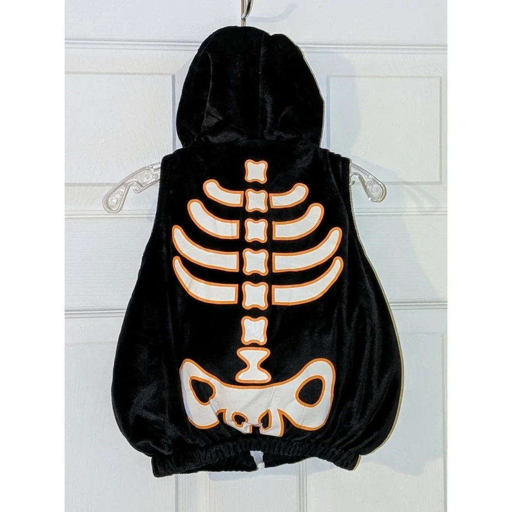 Hallow's‎ Eve Halloween Skeleton Candy Vest Costume 6-9 Months Hooded NEW